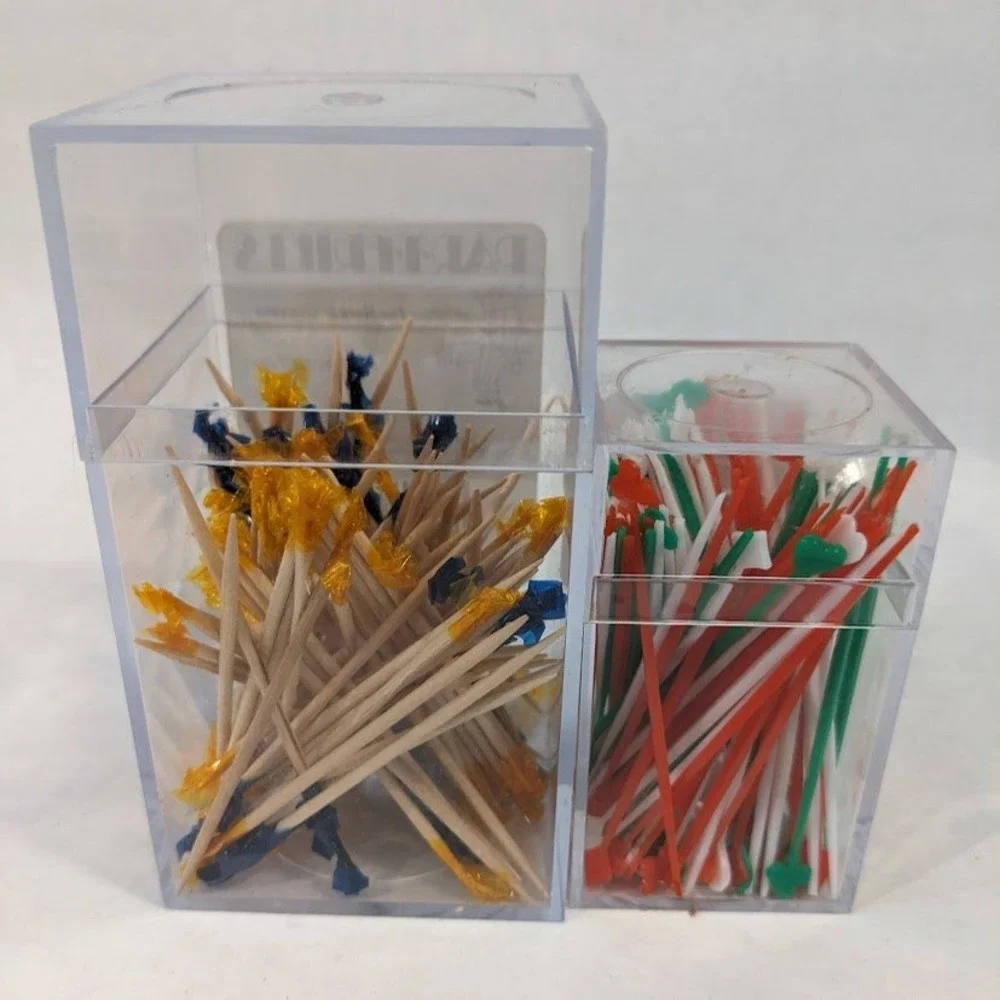 Vintage Soodhalter Plastics Part-T-Frills & 4-Aces Cocktail Picks Set MCM Party‎